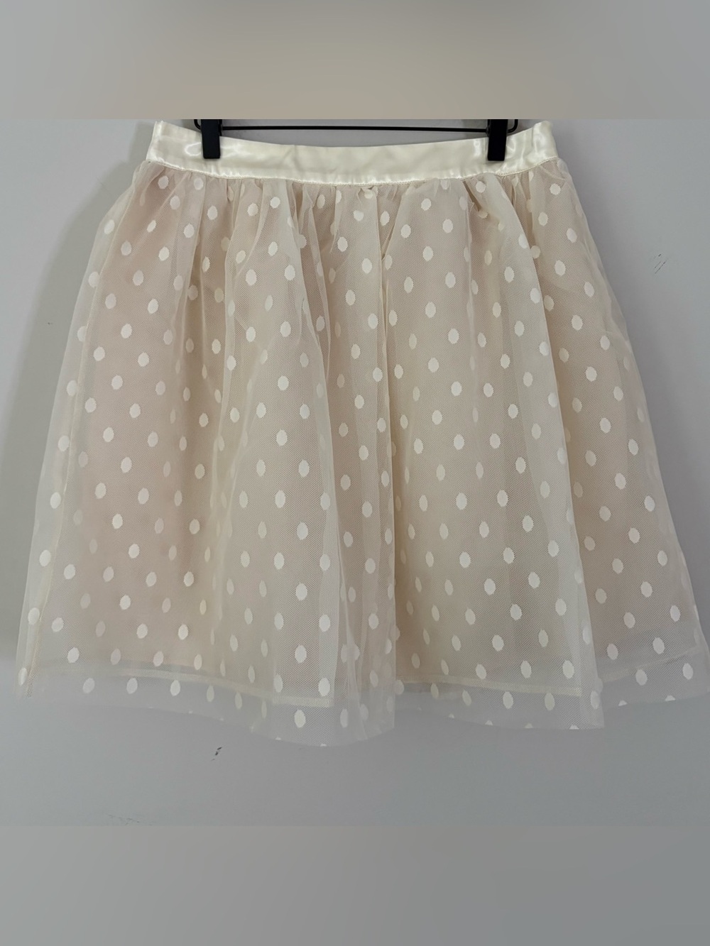 Tulip B Cream Polka Dot Tulle Skirt
